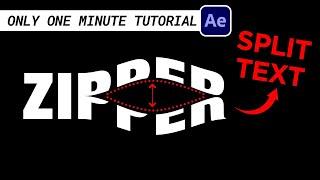 How to Slice Cut Text like Zipper (NO PLUG-IN) | 1 Minute After Effect Tutorial