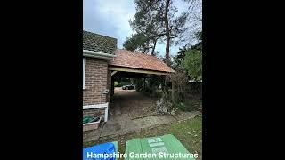 Cedar shingle tile #carport build #hampshiregardenstructures music: The one and only, Chesney Hawkes