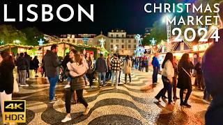 Christmas Lights LISBON 2024: Rossio Christmas Market 2024 Luzes de Natal Lisboa 2024 ️  4K HDR