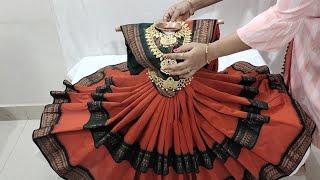 Quick and Easy Varamahalakshmi Saree Draping | How to drape saree for Varamahalakshmi 2023