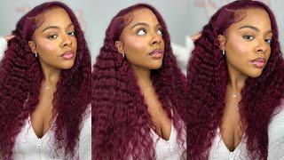 START TO FINISH PERFECT HOLIDAY BURGUNDY WIG INSTALL ft. Ashimary Hair