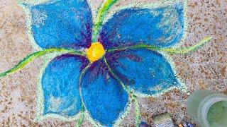 How to Draw a Flower with Sidewalk Chalk - Art Happy with Katie