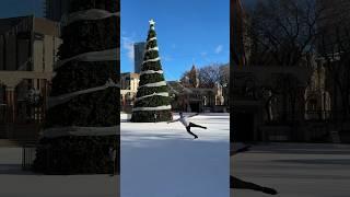 Olympic Plaza’s where the vibes are. ‍ #calgary #downtown #figureskating