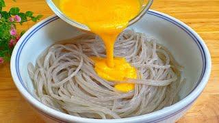 Egg Noodles: So Delicious, You'll Clean the Plate ! 卵入りの春雨、驚くほど美味しい！계란 국수, 이렇게 맛있을 줄이야! 완전 클리어! 雞蛋粉條