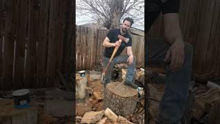 Bat L Axe 🪓  #bat #axe #woodsplitting #firewood #hughsllc #reflexes #experiment #diy