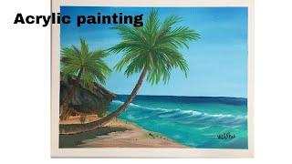 How do you paint tropical beaches with acrylics? Varsha fine art