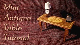 Miniature retro coffee table with floral details tutorial. Mesa para muñecas DIY Dollhouse Furniture