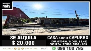 En Alquiler: Casa 1 Dormitorio + Cochera | Capurro