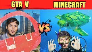 Minecraft Vs GTA V ( Real Life )