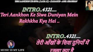 Teri Aankhon Ke Siwa Female Version Karaoke With Scrolling Lyrics Eng. & हिंदी