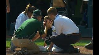 LLWS 2012 -  Ryan Meury gets a bad hit on his mouth.