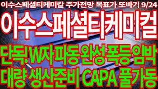 [이수스페셜티케미컬] 단독! W자 파동 완성 폭등 임박! 대량 생산 준비 CAPA 풀가동 예정 난리났다 필수시청 이수스페셜티케미컬주가전망 이수스페셜티케미칼 디에스경제뉴스 또바기