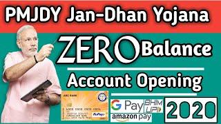 Pradhan Mantri Jan Dan Yojana Zero Balance Account Opening|How To Open PMJDY Account Onile 2020?