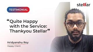 Customer Testimonial Stellar Data Recovery | Data Recovery from 1 TB Samsung SSD - Hridyanshu