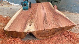 Turn The Deformed Tree Trunk Into A Unique Tea Table // Creative Woodworking Skills With Solid Wood