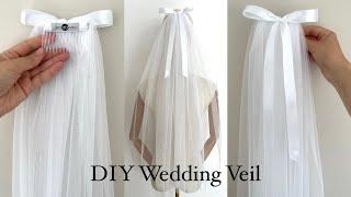 How to make Wedding veil, DIY bridal veil with bow, Bridal Veil sewing tutorial, Anita Benko Bridal