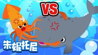 抹香鯨大王烏賊  | 對戰兒歌 | 魷魚遊戲 🟦 | Sea Animals Songs | Kids Song in Chinese | 兒歌童謠 | 卡通動畫 | 朱妮托尼