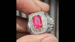 Natural Pinkish Red Ruby Burma Myanmar No Treatment 1.89 carats Passbook SKY lab #ruby #permata