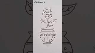 How to draw a beautiful flower vase step by step for beginners | Easy flower pot drawing #shorts