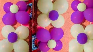 How to make Balloon flower| Balloon flower decorations|How to Stick Balloon Flowers to the wall|