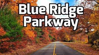 Long Drive on Scenic Blue Ridge Parkway During Fall Peak Colors