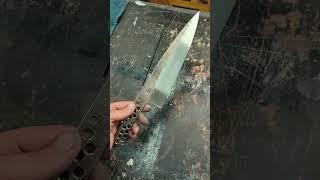 Forging a 9" Chef Knife From 80CrV2 Steel | Knife Making #shorts