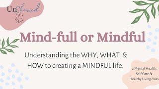 Mind-FULL or Mindful?              Mental Health & Self Care are vitally important.