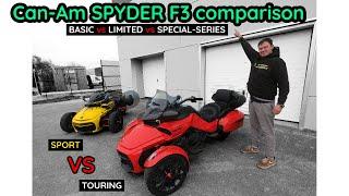 In-Depth Comparison of Can-Am Spyder F3 Models with MartinTheVlogger