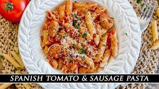 Spanish Tomato & Sausage Pasta | Macarrones a la Madrileña Recipe
