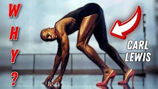 Why Is Carl Lewis Bent Over Wearing Heels? Would You Do It??