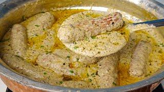 Afghani Malai Chicken Seekh Gravy | Chicken Malai Seekh with Creamy White Gravy