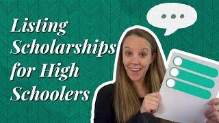 Scholarship List Building for High School Students
