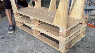 Upcycled Pallet Large Garden Furniture - How to Make a Sofa & Garden Furniture with Pallets