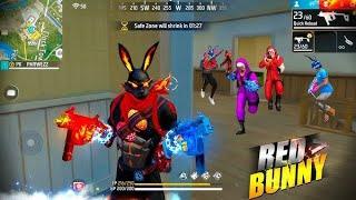 Red bunny gameplay full rush gameplay || freefire max || best gameplay with bunny bundle - garena ff