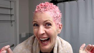 Dying My Bleached Buzz Cut Pink 