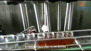 Automatic 4 Head Honey Filling Machine, Honey Filler