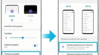 Samsung ekran yenilime hizi 60 hz -90hz yada 120 hz nasil ayarlanir