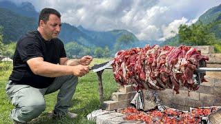 Butchering a Young Lamb for cooking Shawarma! Grilled Meat