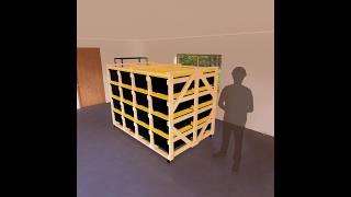 DIY Wooden 27 Gallon Tote Rack Plans, Sturdy 32-Bin Mobile Shelving #woodworking #storagesolutions