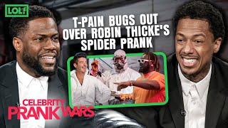 T-Pain Bugs Out Over Robin Thicke's Spider Prank | Celebrity Prank Wars | LOL! Network