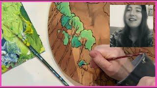 Colour Pyrography Art | Wood Burning on Acacia Wood with Acrylics and Oil Paints