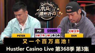 再现百万底池，TomDwan又在被清台边缘！Hustler Casino Live 第368季第3集【百万美金】 德州扑克现金桌