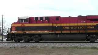 KCS 4784 leads westbound freight, Beasley, TX