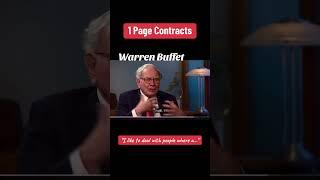 Warren Buffet talking about 1 page contracts. #business #trust