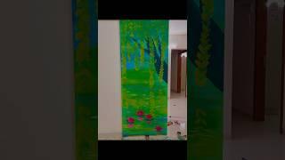 Lets paint a wall #mural #art #relaxing #painting #lotus #flowers #lake #shorts #calming #forest