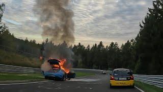 Mercedes AMG GT Burning At Nordschleife (3-10-2022)