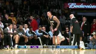 Beasley leaves game after Bynum's flagrant foul.avi