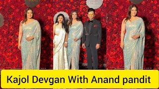 Kajol Devgan With Anand pandit With Wife At Anand pandi birthday party In Mumbai