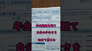 【ねんきん定期便公開】これじゃ生活できない。#shorts #年金 #お金 #５０代 #老後 #老後資金
