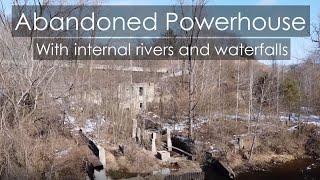 Abandoned Powerhouse with Internal Rivers and Falls